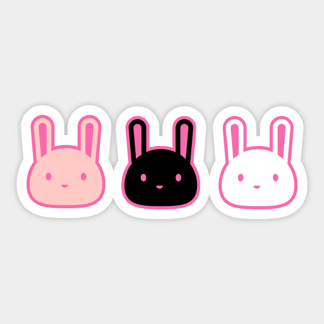 Three cute bunnies Sticker by Potato_pinkie_pie